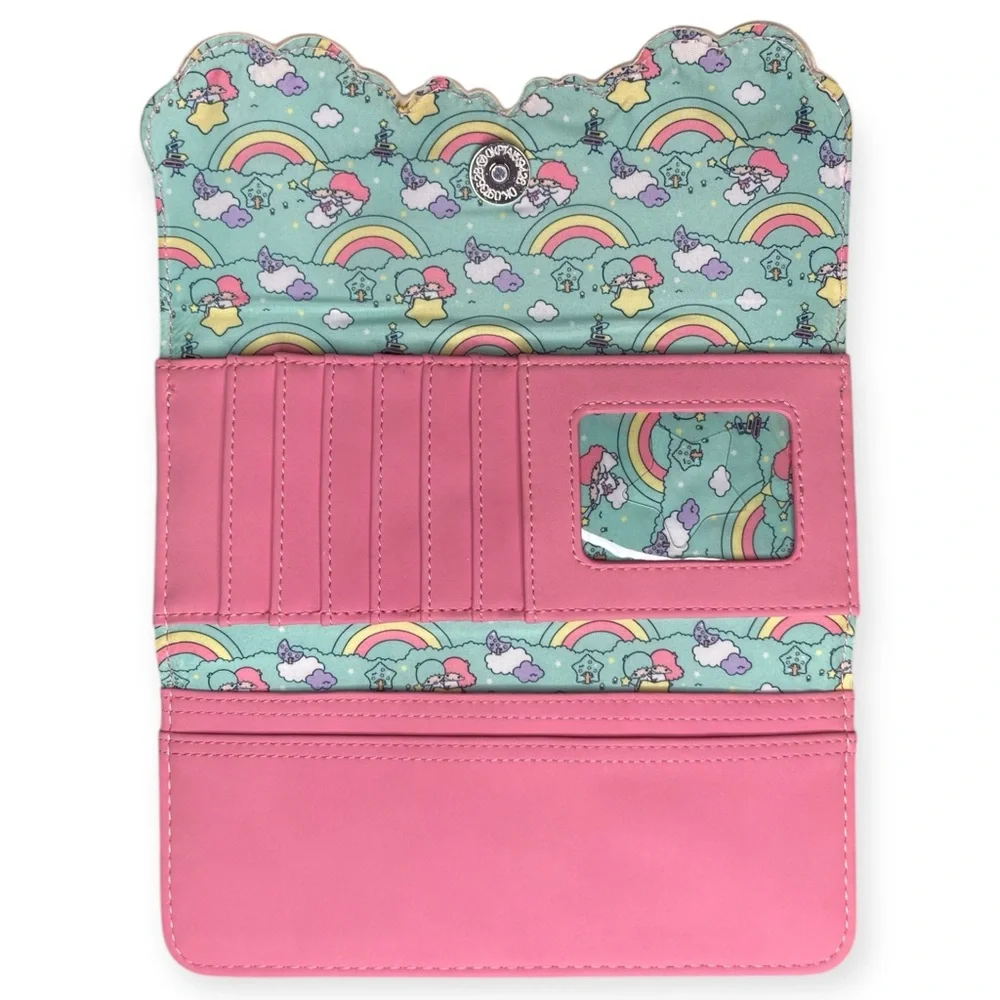 Loungefly Sanrio Little Twin Stars Rainbow Print Crossbody Wallet - Picture 13 of 16